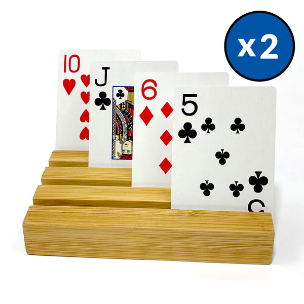 CardRax Hands Free, Universal, Playing Card Holders, Set of 2 Wooden Racks