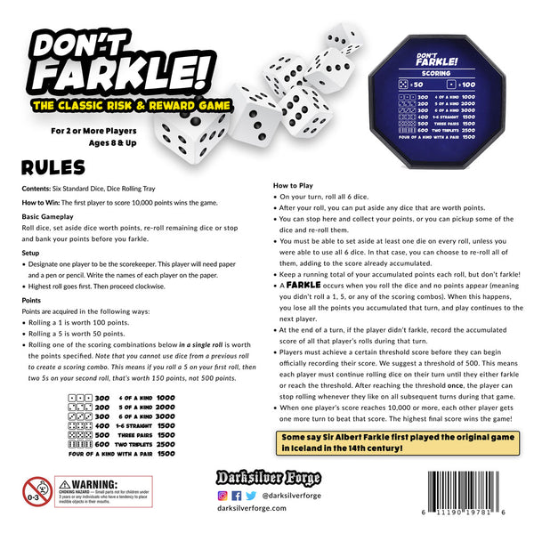 Don't Farkle! The Classic Risk & Reward Game